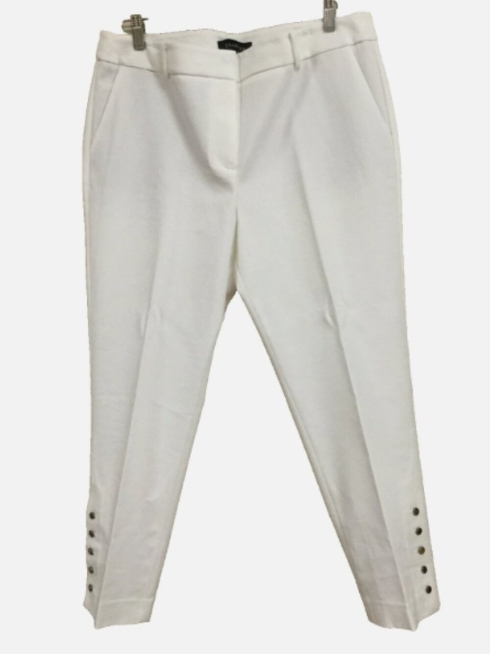 talbots women size 14 petite 14p white Hampshire Pants Ankle high rise tapered